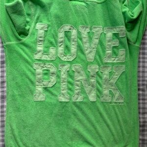 PINK Victoria's Secret Neon Green Womems Hoodie zip up